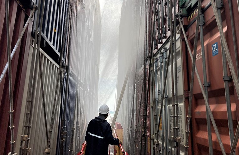 Monitoring the internal stuffing and securing of a container for shipment and cargo.
